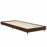 Bed Frame without Mattress Brown Oak 75x190 cm Small Single Engineered Wood 832212