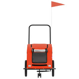 Pet Bike Trailer Orange Oxford Fabric and Iron 93977