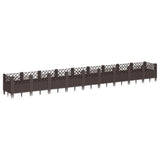 Garden Planter with Pegs Brown 363.5x43.5x43.5 cm PP 368026