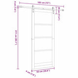 Sliding Door ORKDAL White 93 x 211 cm Solid Pine Wood 3333713