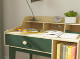 Kids Desk and Chair Set with Storage Shelves and Drawer, Green T3398P422129