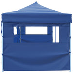 ZNTS Folding Pop-up Party Tent with 5 Sidewalls 3x9 m Blue 44978