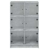 Highboard with Doors Concrete Grey 68x37x109 cm Engineered Wood 3295853