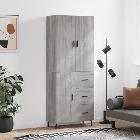 Highboard Grey Sonoma 69.5x34x180 cm Engineered Wood 3195921