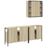 ZNTS 3 Piece Bathroom Cabinet Set Sonoma Oak Engineered Wood 3214726