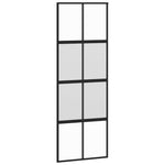 Sliding Door with Hardware Set Black 76x205 cm Tempered Glass 3375892
