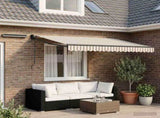 Electric Retractable Awning Light Grey and White 3.5 x 2 m 3425715