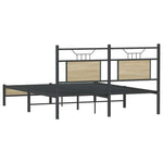 Bed Frame without Mattress Sonoma Oak 140x200 cm Engineered Wood 4106945