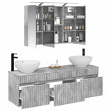 Bathroom Cabinet Set 4 pcs Concrete Grey Engineered Wood 3406618