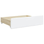 ZNTS Bed Drawers 2 pcs White Engineered Wood and Faux Leather 833923