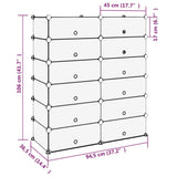 Shoe Rack Black Polypropylene, Steel Large Modular Shoe Rack 340563
