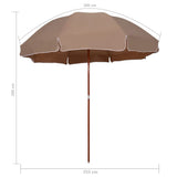 Garden Parasol with Steel Pole 300 cm Taupe 47803