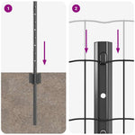 Fence with Posts Grey 0.6 x 10 m Steel 3336071