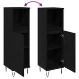 Bathroom Cabinet Black Oak 30 x 30 x 100 cm Engineered Wood 862885