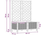 Garden Planter with Trellis&Wheels Blue Grey 80 x 40 x 146 cm 3422971