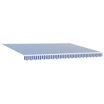 Retractable Awning Manual Blue and White 450x300 cm Fabric 3330851