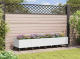 Garden Planter with Wheels White 160 x 40 x 48 cm PP 3423137