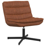 Swivel Chair Brown 63 x 75 x 76 cm Antique PU 42007349
