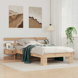 Bed Frame with Headboard Brown 75 x 190 cm Solid Pine Wood 872719