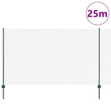 Welded Wire Fence with Post 25 x 1.4 m PVC-Coated Steel 3336489