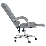 Massage Reclining Office Chair Light Grey Fabric 349802