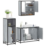 3 Piece Bathroom Furniture Set Grey Sonoma Engineered Wood 3300983