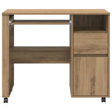 Desk with Wheels Artisan Oak 91 x 50 x 77 cm Engineered Wood 869537