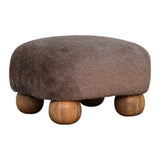 Mocha Faux Fur Nordic Footstool IN3483