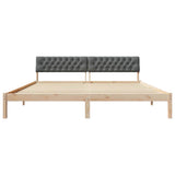 Bed frame Brown and dark grey 200 x 200 cm Solid pine wood 3394339
