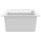 Granite Kitchen Sink Single Basin with Drainer Reversible White 141671