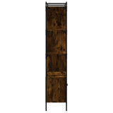 Bookcase with Doors Smoked Oak 76.5x30x154.5 cm Engineered Wood 833350