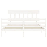 Bed Frame without Mattress White 160x200 cm Solid Wood 3195167
