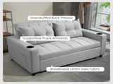 Two-Seater Pull-Out Sofa Bed - Light Grey T3398P344482