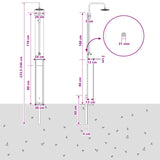 Outdoor Shower 246 cm Solid Douglas Wood and Stainless Steel 886354