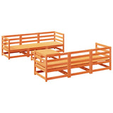 7 Piece Garden Sofa Set Wax Brown Solid Wood Pine 3299298