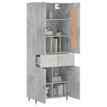 Highboard Concrete Grey 69.5x34x180 cm Engineered Wood 3199861