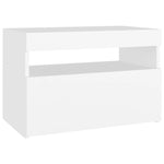 Bedside Cabinet & LED Lights 2 pcs White 60x35x40 cm Engineered Wood 3082775