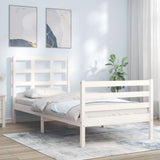 Bed Frame without Mattress White Small Single Solid Wood 3193947