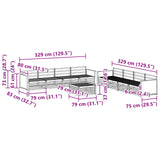 Outdoor Sofa Set 9 pcs Natural Solid Acacia wood 3383162