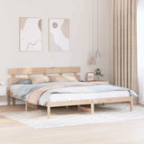 Bed Frame with Headboard Brown 180 x 200 cm Solid Pine wood 872152