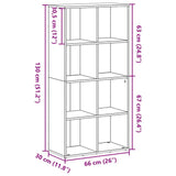 Bookcase Black Oak 66x30x130 cm Engineered Wood 862397