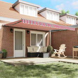Retractable Awning Red and White Stripe 450x300 cm Fabric 3330926