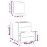 Bathroom Cabinet with Mirror Smoked Oak 41x38.5x48 cm Engineered Wood 820469