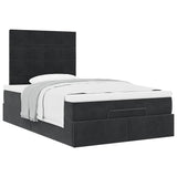 Ottoman Bed with Mattresses Black 120x200cm Velvet 3313465