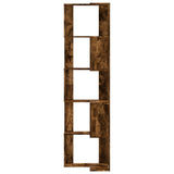 Corner Bookcase 5-Tier Smoked Oak 50x50x179 cm Engineered Wood 852586