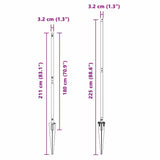 Fence Posts Manual 7 pcs Grey 32mm 180 cm Galvanised steel 42004264