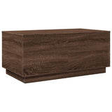 Coffee Table with LED Lights Brown Oak 90x50x40 cm 839881