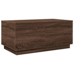 ZNTS Coffee Table with LED Lights Brown Oak 90x50x40 cm 839881