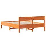 Bed Frame without Mattress Wax Brown 140x190 cm Solid Wood Pine 3301763