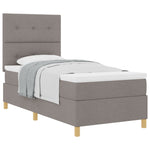 ZNTS Box Spring Bed with Mattress Taupe 100x200 cm Fabric 3339599